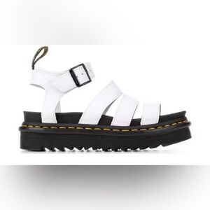 Dr. Martens Black and White Platform Sandals